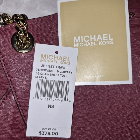 Michael Kors Plum Shoulder Bag with Gold Accents - Picture 14 of 16